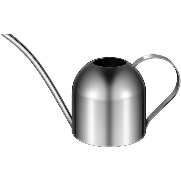 

yardwe 1000ml stainless steel watering can long spout watering pot home gardening tool for indoor plants succulents (silver)
