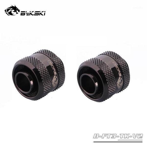 

fans & coolings 2pcs bykski 10x16mm soft tube connector ,g1/4" hose pipe hand compression fittings chasis water cooling accessories,b-f