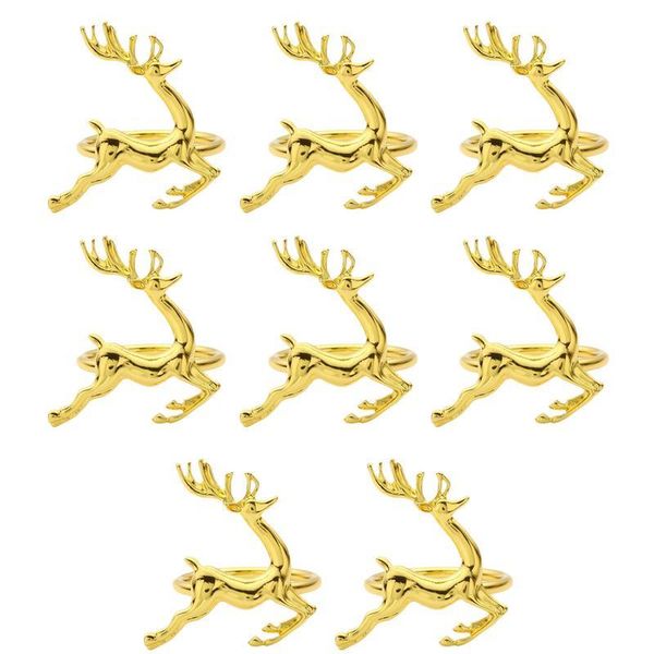 

8pcs napkin rings party holiday christmas wedding napkin holder decoration adornment deer napkin ring ornament for table jllyid