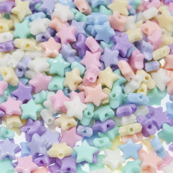 

chongai 200 шт. смешанные конфеты цвет акриловые пентаграммы бисером diy аксессуары бусины для ювелирных браслетов изготовление 10 мм bbycdm