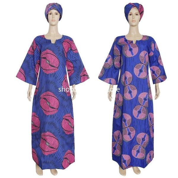 

3xl 4xl plus size african dresses for women long dress bazin riche dashiki brown gold maxi dress flower with scarf 2021 boubou, Red