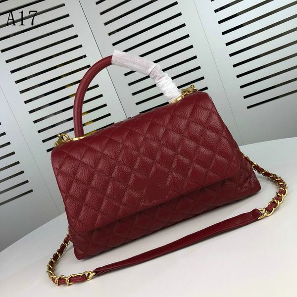 

classic handbag luxurys designers bags channel women bags fashion handbags919 totes chain bag grained calfskin cross body -red