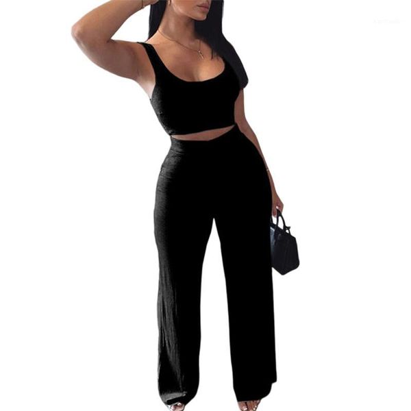 

gym clothing women 2 pcs tracksuit sets sleeveless u neck bodycon tank + long pant sport outfits yoga running fitness exercise clothes1, White;black