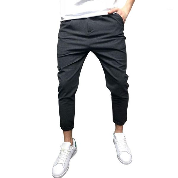 

men linen pocket yoga plus size cotton casual trouser ninth length long length drawstring sweatpants spring autumn pants1, Black