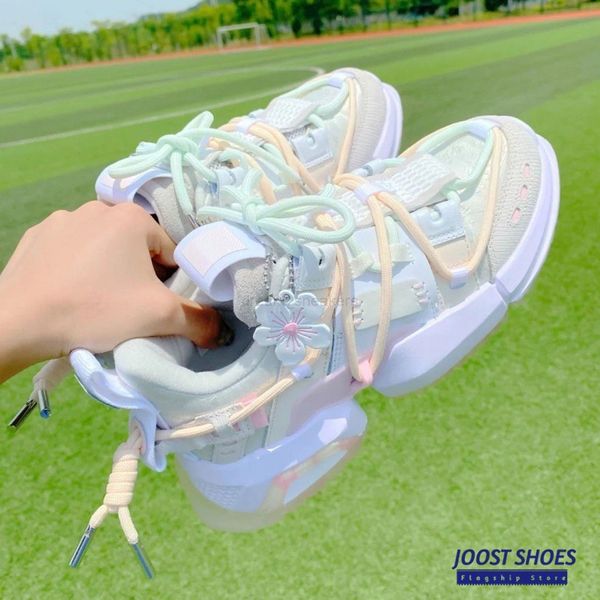 

girly chunky sneaker korean style trendy high sports running casual increase shoes 026, Black