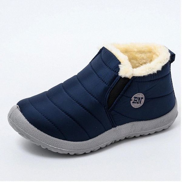

women boots ultralight winter shoes women ankle botas mujer waterpoor snow boots female slip on flat casual shoes plush footwear #jm2b, Black