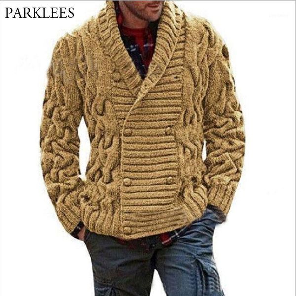 

double breasted mens cardigan sweater 2020 autumn sweater coat jacket men knitted cardigan pull homme twist jumper xxl1, White;black