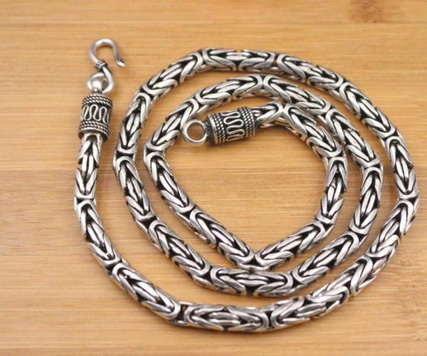 

чистое 925 стерлингового серебра стерлингового серебра ширина 5,5 мм толщиной византийской цепочки цепи 21,65 "l около 86 г для человека, Silver