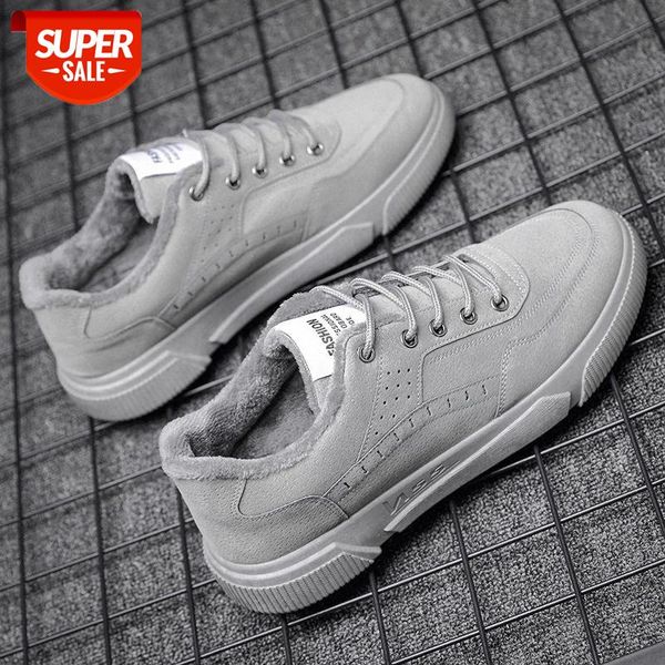 

men's snow boots black hiking shoes fluff inside lace-up middle- cut for winter autumn men's casual boots clunky sneaker #jg3z