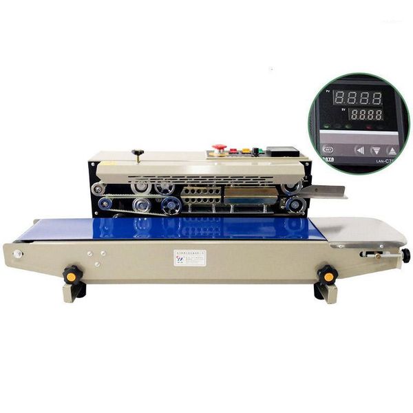 

vacuum food sealing machine 220v/110v fr-900 horizontal continuous band sealer printable date film bag automatic heat sealer1