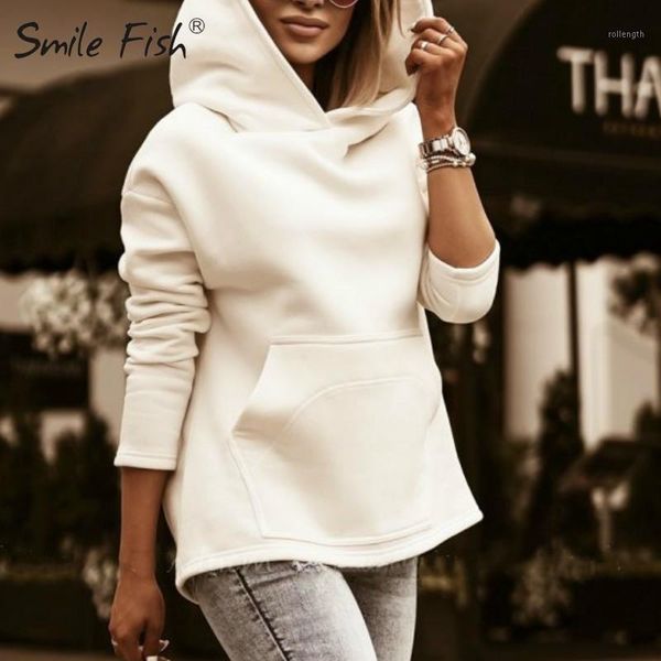 

harajuku casual autumn female hoodies loose hooded kangaroo pocket sweatshirt solid 2020 warm winter women thick pullovers g17791, Black