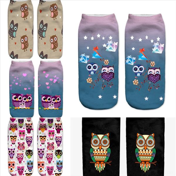 

j5eyp bamboo fiber men socks short ankle business black clothes meias owl summer socks breathable wool male sock for animal print kid men