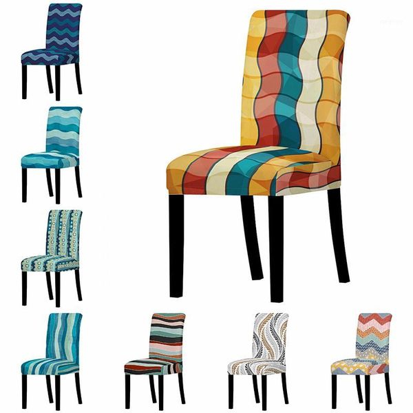 

stripe spandex chair covers printed elastic seat cover slipcovers for dining room wedding banquet l kitchen office1