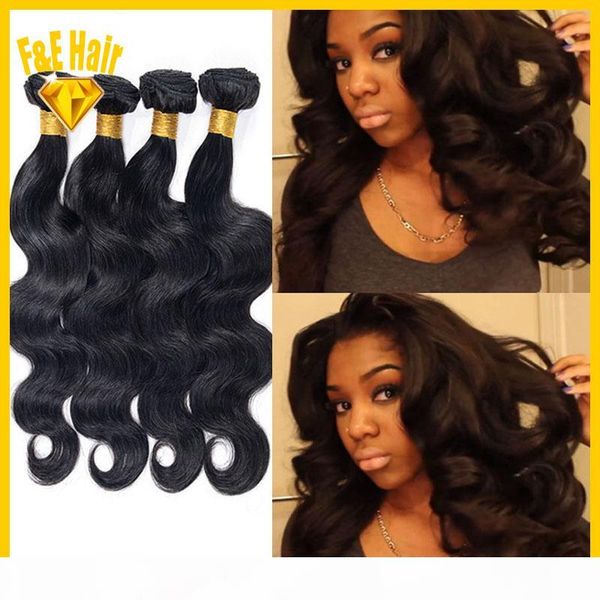 

brazilian virgin hair bundles body wave hair weaves quanlity unprocessed peruvian indian malaysian human hair extensions, Black