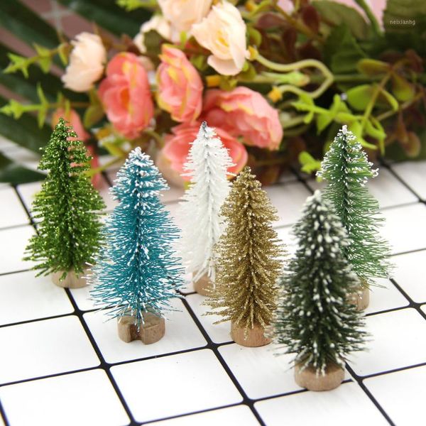 

christmas decorations 10pcs 6cm diy tree small pine mini trees placed in the deskhome decoration kids gifts supplies1