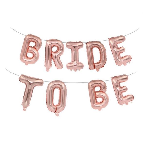

rose gold bride to be letter foil balloons wedding decorations baby shower valentine's day bride helium balloon decor bbydce