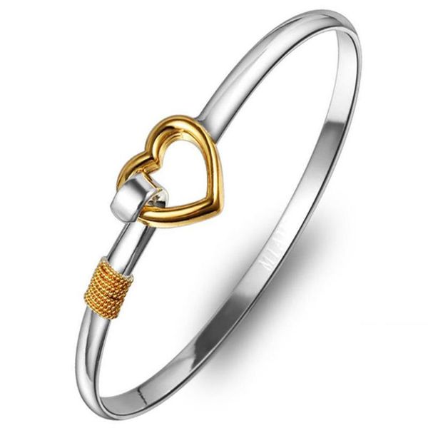 

new arrival silver-plated heart-shaped open bracelet creative romantic bracelet elegant gift for ladies, Black