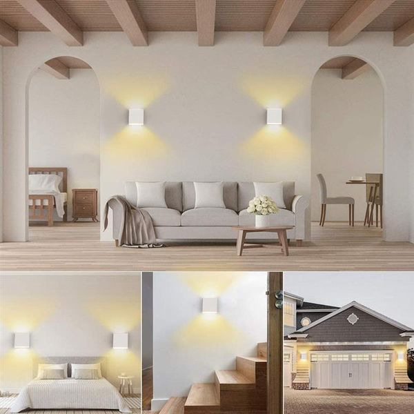 

2pcs led wall light wall lamp indoor room bedroom bedside decoration 6w lighting lamp aluminum modern rectangle light