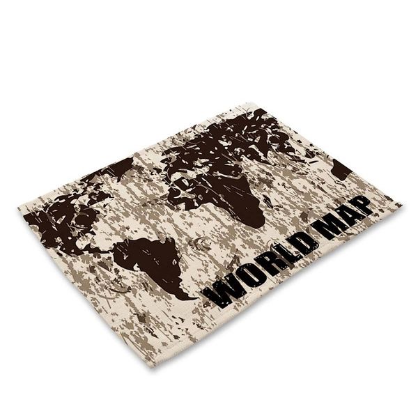 

world map pattern creative cotton linen table placemats for table set home accessories dinner kitchen pad coffee coaster mats f wmtoyg