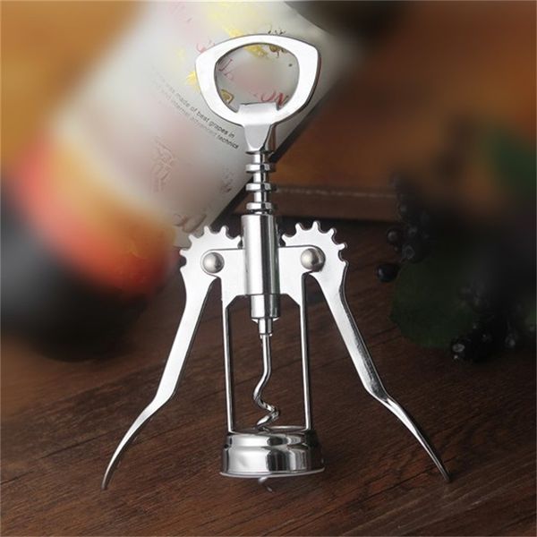 

2 type bottle opener plated silver color zinc alloy openers red wine cork remover kitchen bar accesssory 4 1mm g2