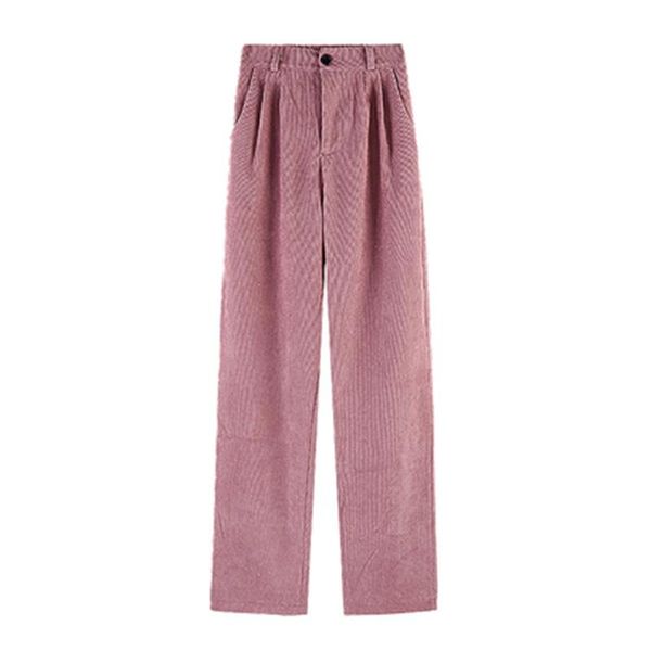 

women's pants & capris zebsf autumn and winter pink corduroy trousers loose casual high waist straight wide leg, Black;white