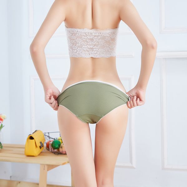 

ladys smooth seamless ice silk mid-rise panty briefs talk to us if need usa american euro western size/drop shipping supplier, Black;pink