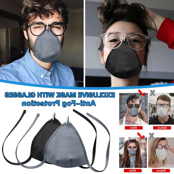 

bandage glasses pattern anti-fogging 2pcs protective breathable design sports dustproof respirator face mask washable cover