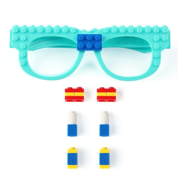

early education small particle building blocks of glasses base plate frame diy toy glasses bricks kid gift opp bag kid boy toys