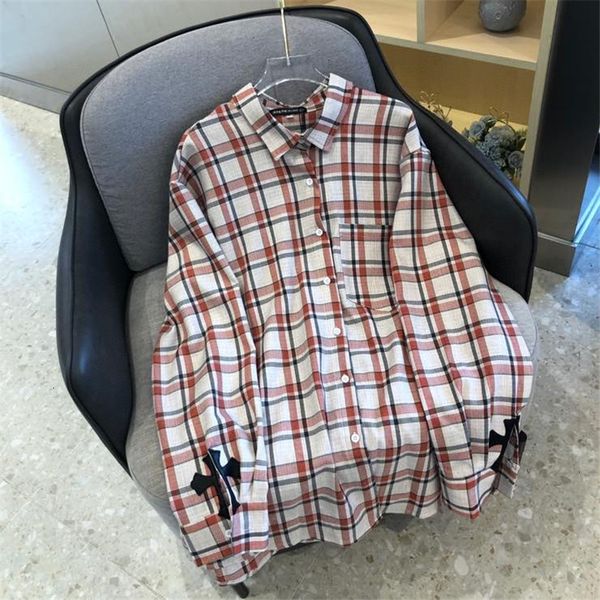 

back crochin cartoon print bf style loose versatile plaid coat sanskrit cross shirt, Black