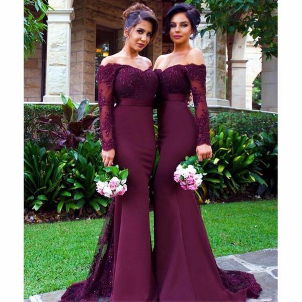 

sexy burgundy bridesmaid платья длинные русалки applique crystal 2019 дешевая горничная честь платья для свадьбы плюс размер, Blue;red