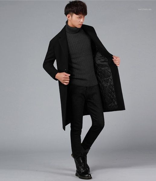 

boollili new arrival 2020 winter super warm wool coat men black long sleeve windbreaker for men blusa masculino invern1