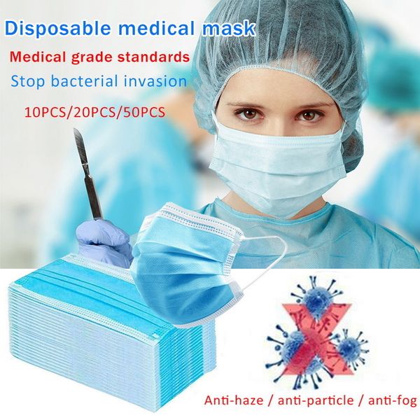 

safe drop anti-dust shipping breathable 10pcs/pack mouth mask disposable ear loop face hypoallergenic masks in stock new