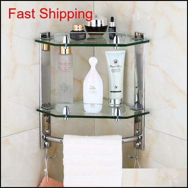 

sus304 stainless steel silver smooth mirror corner rack glass bathroom shelf towel rack bathroom access qylije toys2010