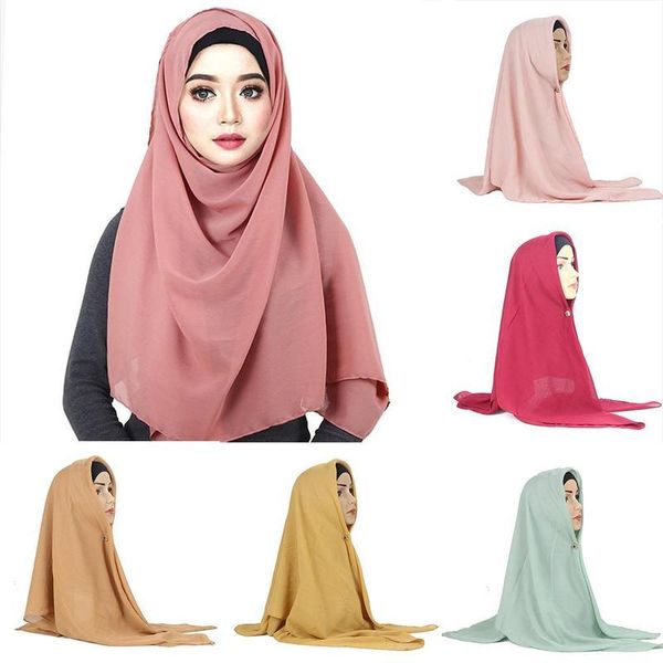 

monochrome chiffon wrinkle scarf, Blue;gray