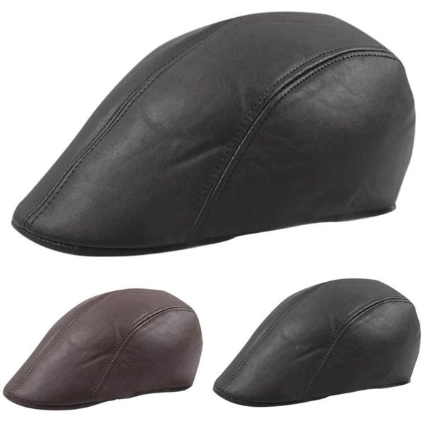 

fashion beret leather hat forward cap men women thermal caps vintage casual autumn winter hats for women beret female casquette, Blue;gray