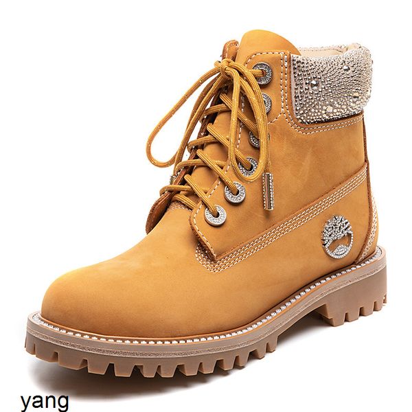 

jc joint name diamond martin with thick soles: british style rhubarb boots and leather outdoor work clothes, Black