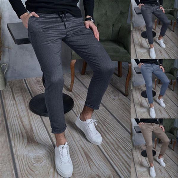 

spring male zipper skateboard casual slim trousers mens solid color skinny pants fashion trend texture cloth hip hop drawstring pants, Black