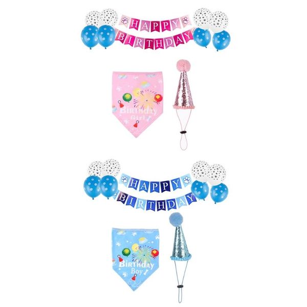 

dog apparel birthday bandana hat scarfs flag balloon party supply axyc