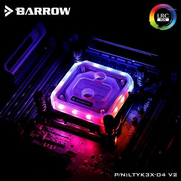 

fans & coolings barrow cpu water block use for intel x99 x299 socket lga2011 2066 acrylic rgb light to 5v 3pin gnd aura copper radiator bloc