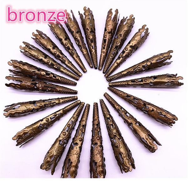 

30pcs 42*8mm gold silver plated hollow flower amaryllis form end spacer beads caps charms bead for jewelry making acc qyladv