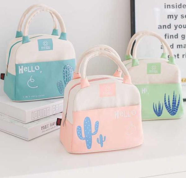 

japanese/korean cartoons bento bag canvas thickening insulation pack aluminum film portable insulation bag1
