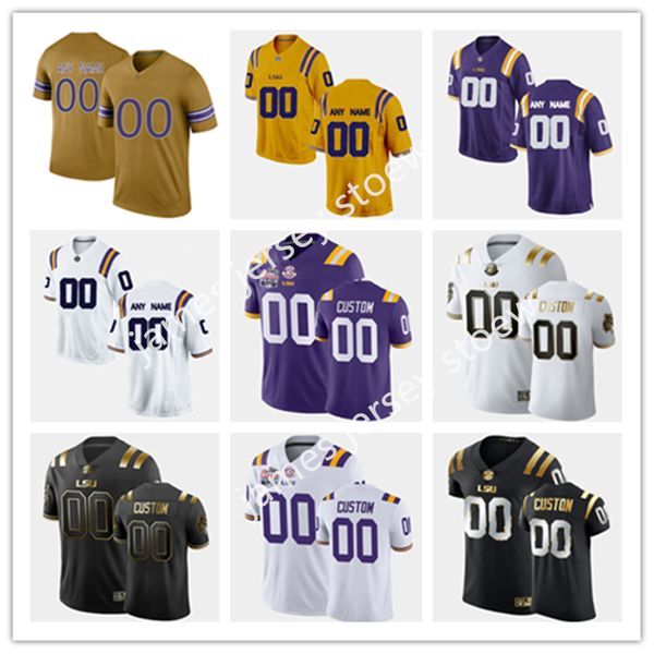 Benutzerdefiniertes genähtes Fußballtrikot der LSU Tigers 90 Jacobian Guillory 74 Marcus Dumervil 33 Trey Palmer 40 Landon Jackson 26 Tre Bradford 3 Tyrion Davis-Price 97 Glen Logan