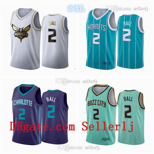 

s-6xl 2 lamelo ball charlotte hornets nba 2020-21 mint green city basketball jersey, Black;green