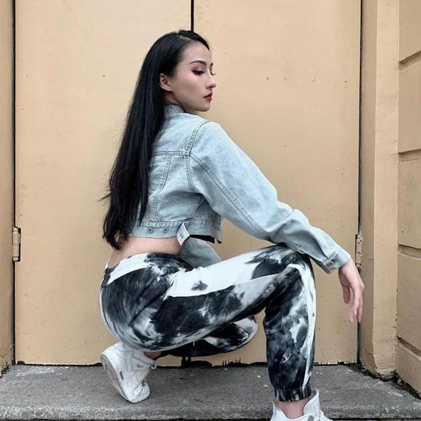 

women's pants & capris fashion colorful high waist women streetwear loose jogger trousers female sweatpants 2021 creative slacks, Black;white