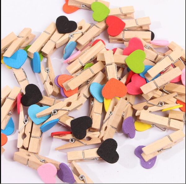 

bag clips color cute wooden cartoon love 3.5cm long p decoration clip