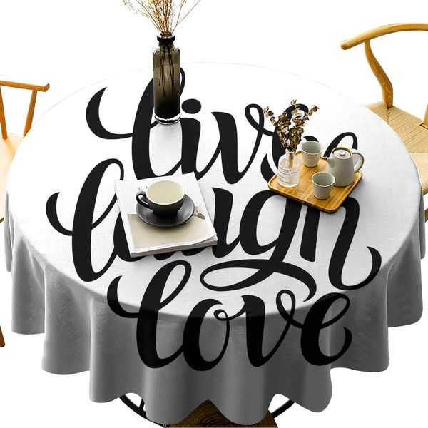 

washable round table cover simplistic inspiration quote minimalist featured typography design