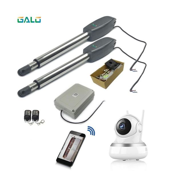 

for 400kg factory's gate, heavy duty worm gear automatic swing gate opener with ip wifi camera monitor watch on phone