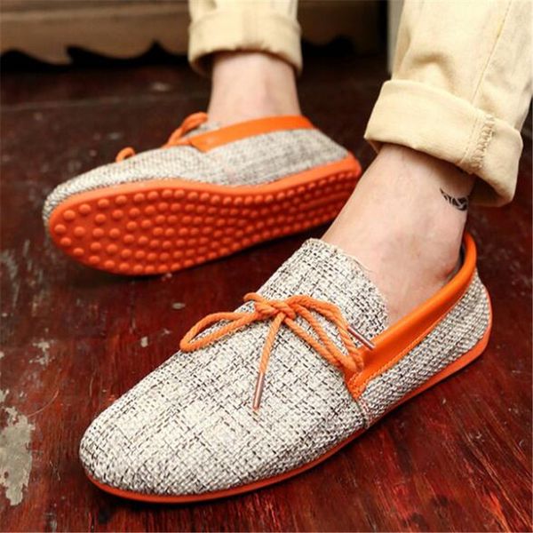 

men's new canvas breathing casual male soft moccasins comfortable outdoors lazy flat shoes for chaussure homme, Black