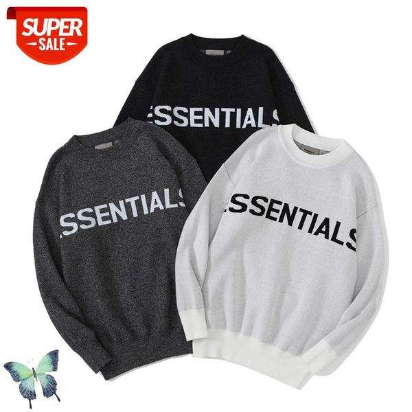 

justin bieber essentials letter print pullover men women 100%cotton knitted sweaters essentials fashion casua sweater #qp20, White;black