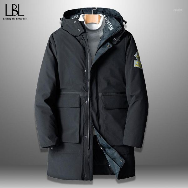 

winter warm mens down coat casual autumn thick hat white duck dwon jacket men hooded windproof man outwear men's clothing1, Black